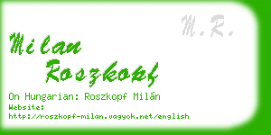 milan roszkopf business card